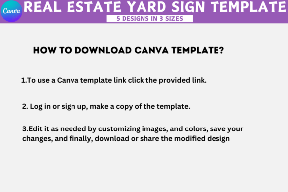 5 Real Estate Yard Sign Canva Template * FREE PROMO!