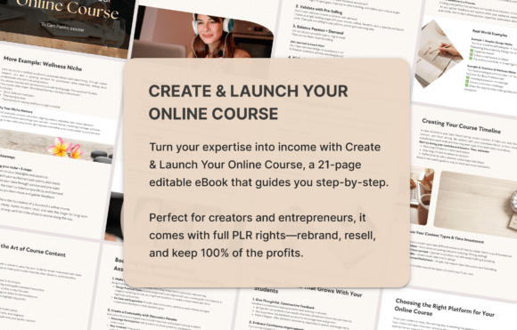 Create and Launch Your Online Course * FREE PROMO!